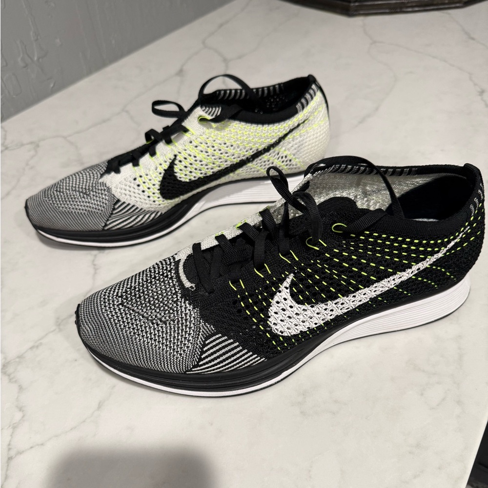 Nike Black and White Knit Racer Sneakers
